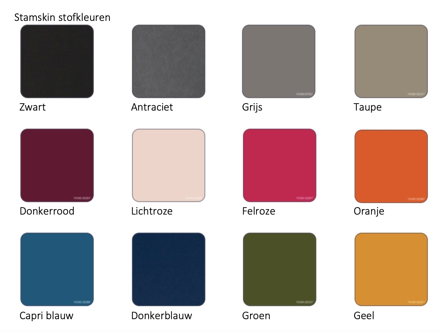 Stofkleuren Score Stamskin